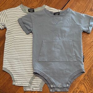 Little Bipsy Gray and Striped Bodysuit Duo